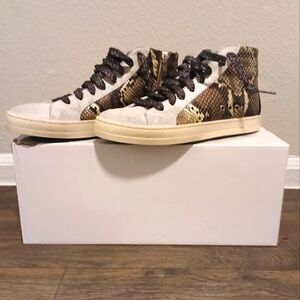 P448 Snakeskin Print Hightop Sneakers NWOT